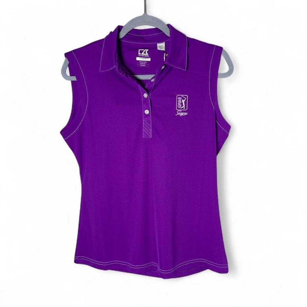 NWT Cutter & Buck purple sleeveless golf polo shirt Sawgrass #golfwear #preppy